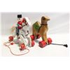 Image 1 : TWO VINTAGE ANIMATED PULL-ALONG 1950'S TOYS