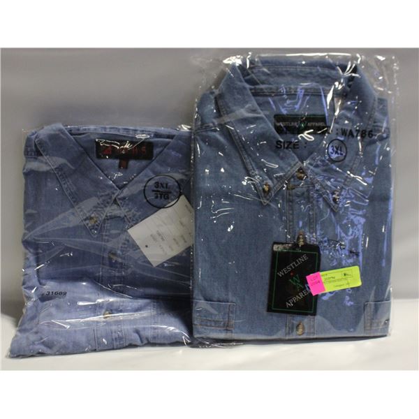 MEN'S SHIRTS 2 DENIM SIZE 3XL