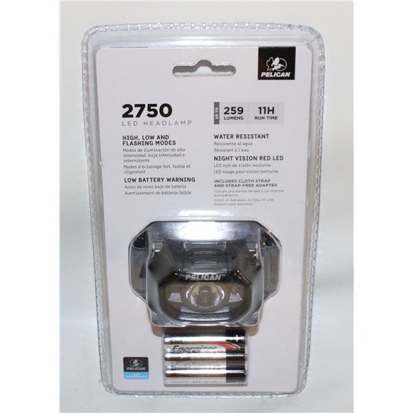 2750 PELICAN LED HEADLAMP 259 LUMENS NIGHT VISION