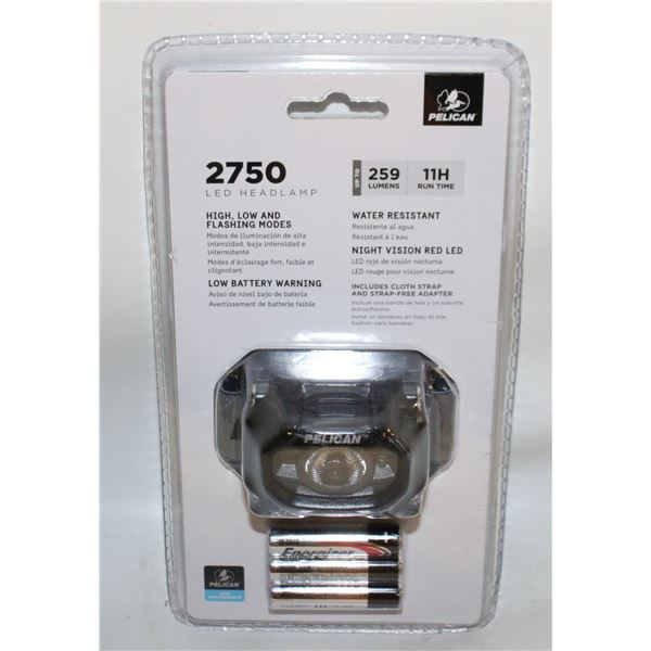 2750 PELICAN LED HEADLAMP 259 LUMENS NIGHT VISION