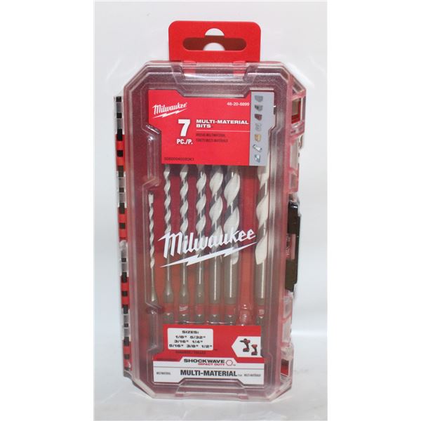 MILWAUKEE 7 PIECE MULTI MATERIAL BITS SHOCK WAVE