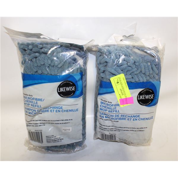 2 LIKEWISE MICROFIBER MOP HEAD REFILLS