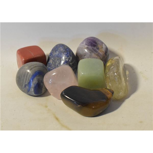 17)  LOT 8 CHAKRA HEALING STONES, INCLUDING: