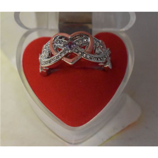 HEART-SHAPED PURPLE ROSE GOLDEN TWO-TONE