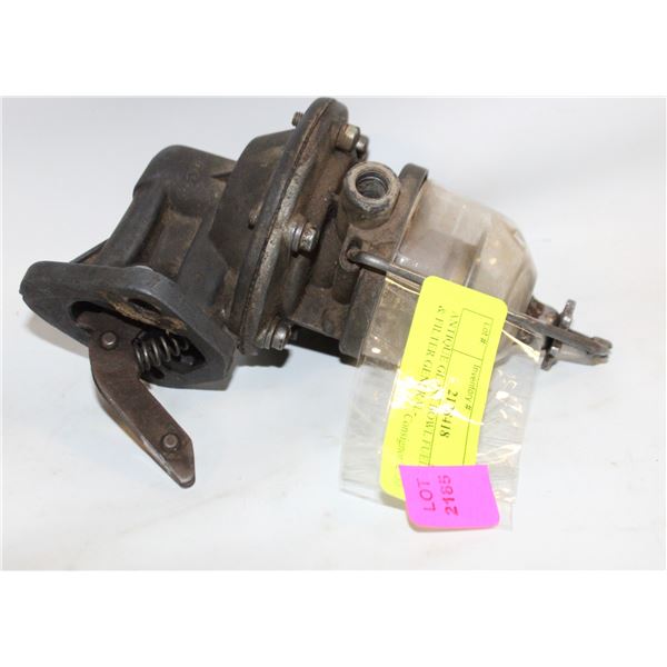 ANTIQUE GLASS BOWL FUEL PUMP & FILTER GENERAL-