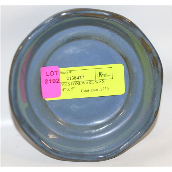 DECORATIVE STONEWARE WAX MELT POT 4" X 5"