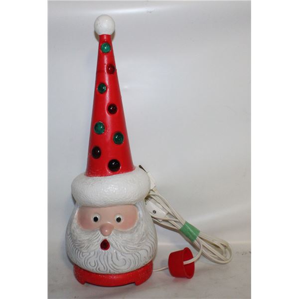 VINTAGE KITSCHY 14" SANTA TABLE LAMP- REPAIRED