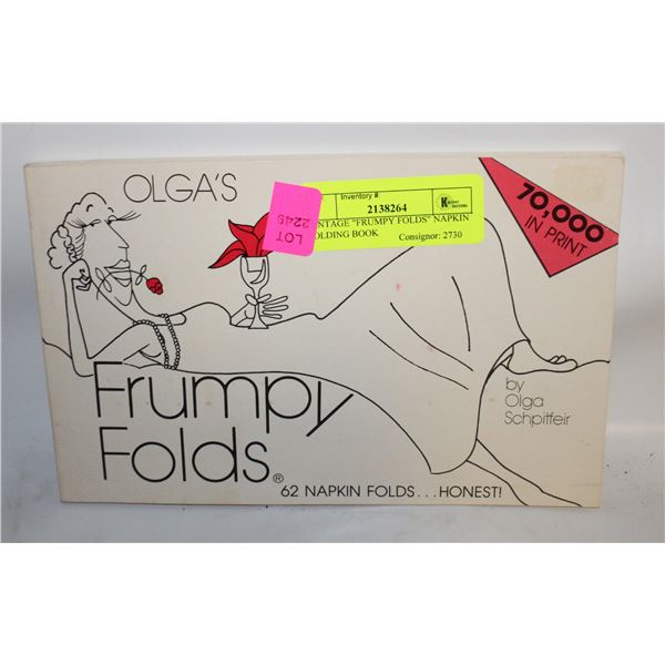 VINTAGE "FRUMPY FOLDS" NAPKIN FOLDING BOOK
