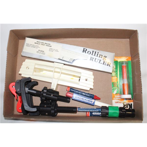 ROLLING RULE, LEVEL, KRAZY GLUE, CLAMPS