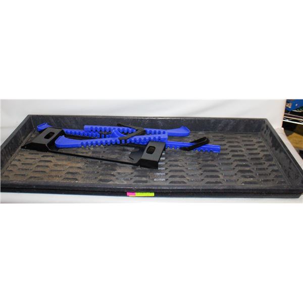 BOOT MAT, 4 SKATE GUARDS & TV MOUNT