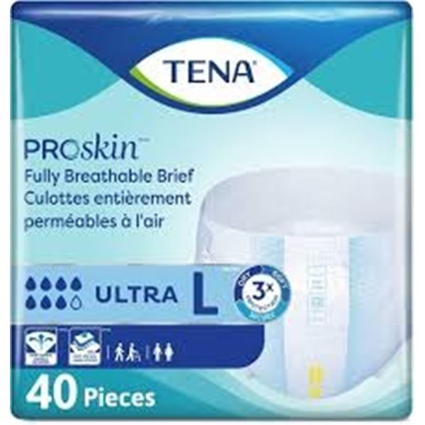 40 COUNT TENA ULTRA INCONTINENCE BRIEFS LARGE
