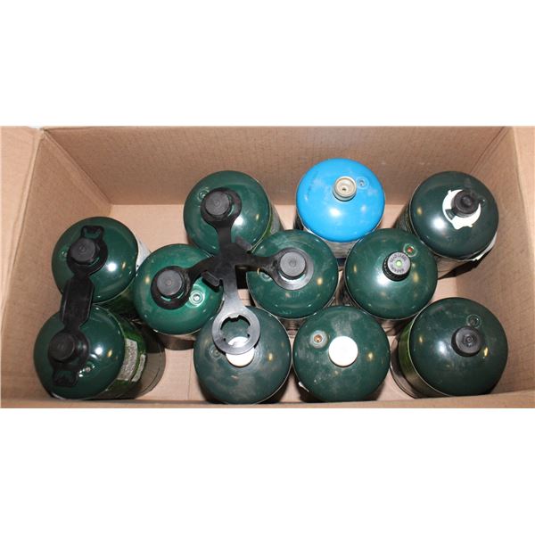 BUNDLE OF PARTIAL PROPANE BOTTLES(SOME HALF FULL &