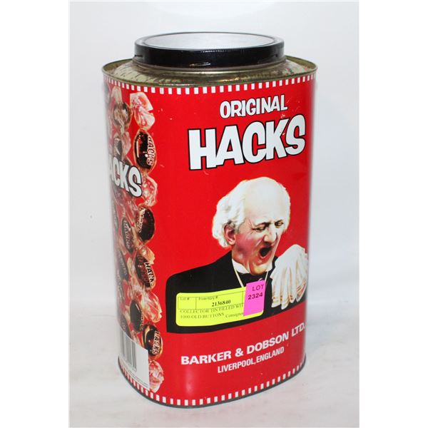 COLLECTOR TIN FILLED WITH OVER 1000 OLD BUTTONS