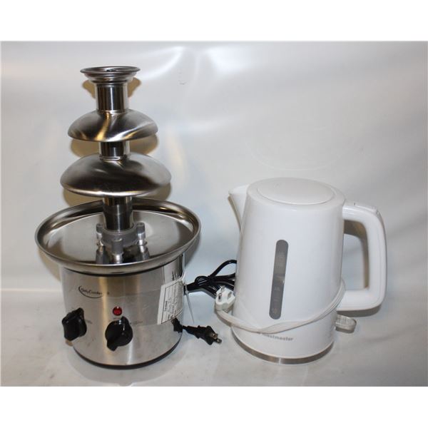 CHOCOLATE FOUNTAIN AND ELECTRIC KETTLE