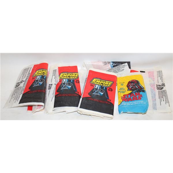 1980S STAR WARS WAX CARD WRAPPERS+BOX