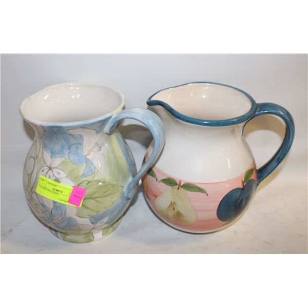 2 LARGE PITCHERS
