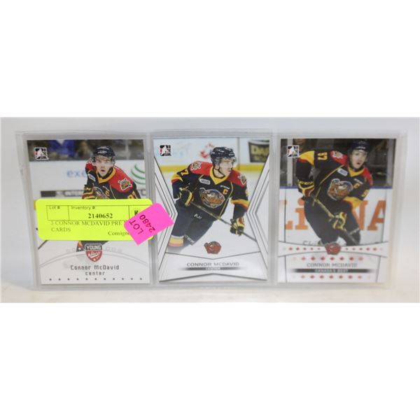 3 CONNOR MCDAVID PRE ROOKIE CARDS