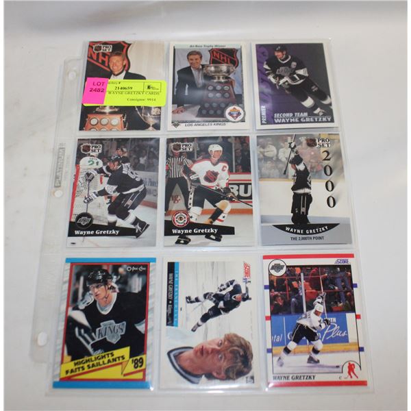 SHEET OF WAYNE GRETZKY CARDS