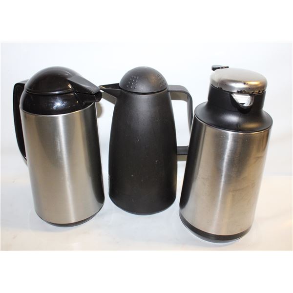 LOT OF 3 THERMAL CARAFES