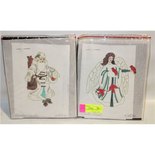 SANTA & ANGEL NEEDLE POINT KITS -NEW