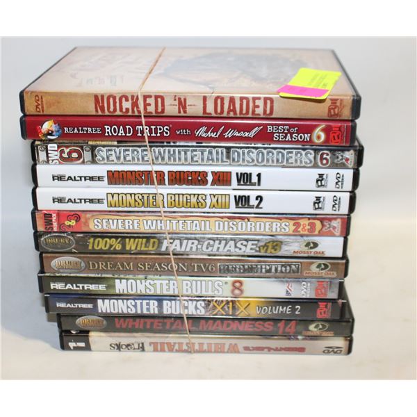 12 CABELAS HUNTING D.V.D'S ALL TOGETHER-ESTATE