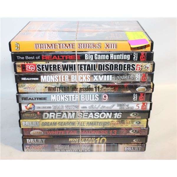 12 CABELAS HUNTING D.V.D'S ALL TOGETHER-ESTATE