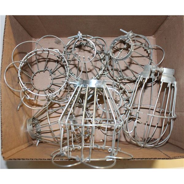 LOT OF ANTIQUE STYLE INDUSTRIAL LIGHT BULB CAGES