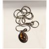Image 1 : 925 SILVER 6.4 GRAM AMBER PENDANT NECKLACE-ESTATE