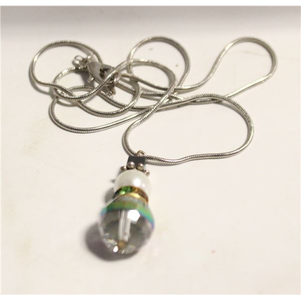 ESTATE SWAROVSKI CRYSTAL SNOWMAN PENDANT