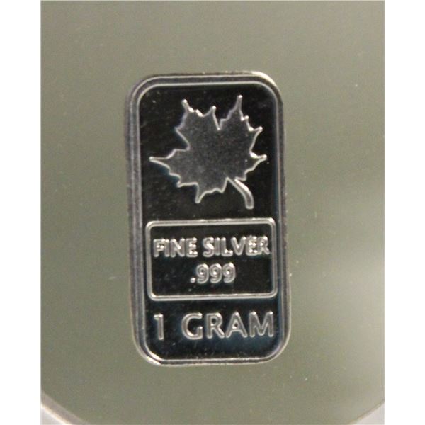 1 GRAM SILVER MAPLE BAR