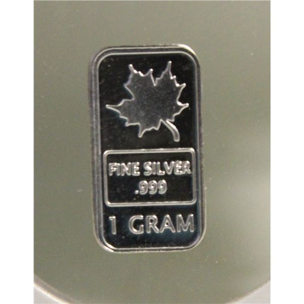 1 GRAM SILVER MAPLE BAR