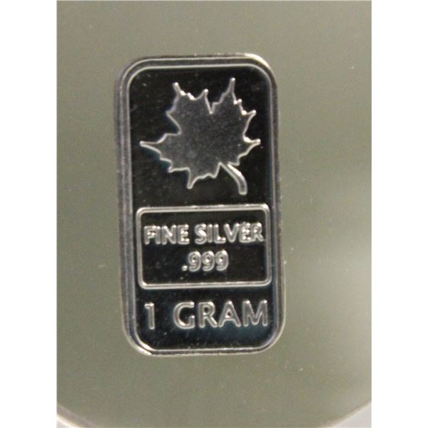 1 GRAM SILVER MAPLE BAR