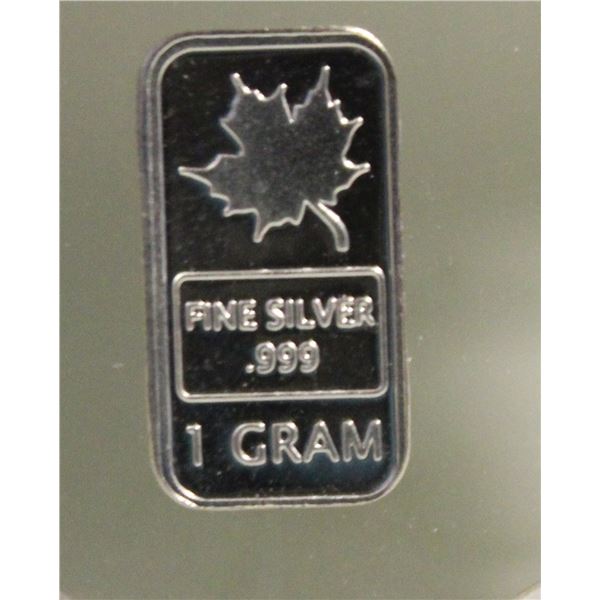 1 GRAM SILVER MAPLE BAR