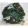 Image 1 : 20" COLOURFUL WREATH + LIVE TREE STAND