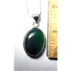Image 1 : 24)  BEZEL SET, OVAL NATURAL DEEP GREEN
