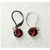 Image 1 : 16)  SILVER TONE WITH GARNET RED CRYSTAL