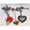 Image 1 : ESTATE BLOWN GLASS HEART & HEART JEWELRY-ESTATE
