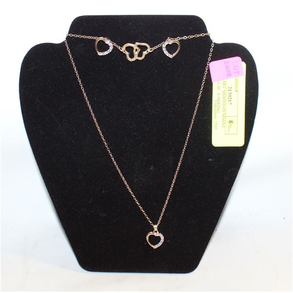 SET OF HEART SHAPED PENDANT NEW  NECKLAC, EARRING
