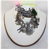 Image 1 : VTG SILVER CHARM BRACELET W/26 CHARMS - 56 GRAMS
