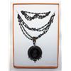 Image 1 : VTG EXTASIA GLASS CARVED INTAGLIO CAMEO NECKLACE