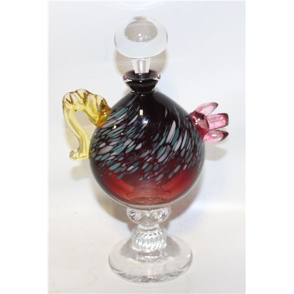 VTG TIMOTHY LAURIN ART GLASS PERFUME BOTTLE-SIGNED