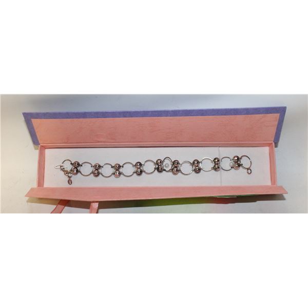 STER SILV DOUBLE BALL LINK BRACELET- 8.18 GRAMS