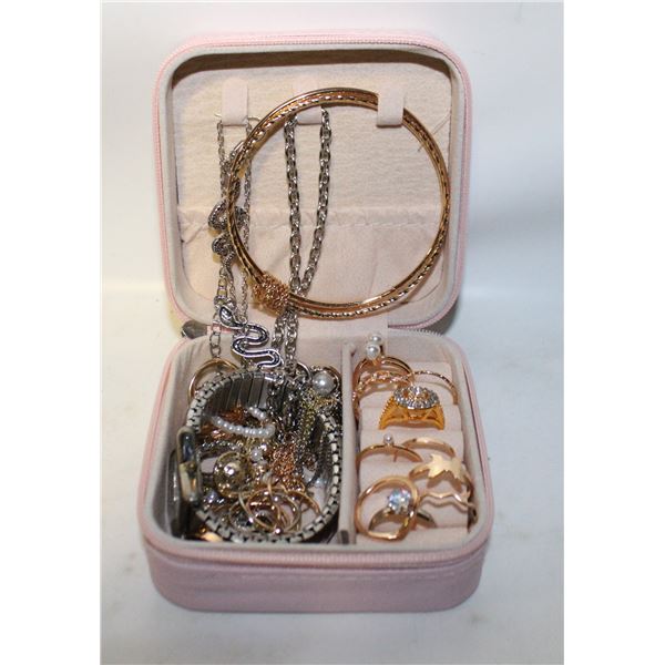 ESTATE JEWELRY BOX FULL OF JEWELRY