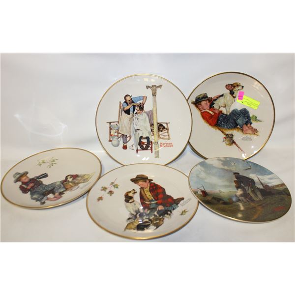 COLLECTION OF 5 NORMAN ROCKWELL PLATES