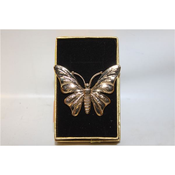NEW BOHEMIAN BUTTERFLY GOLD TONE BROOCH
