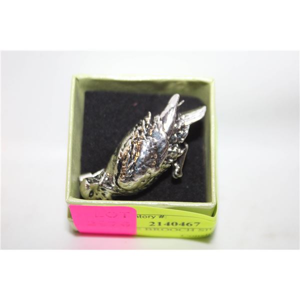 NEW EAGLE BROOCH SILVER TONES AND