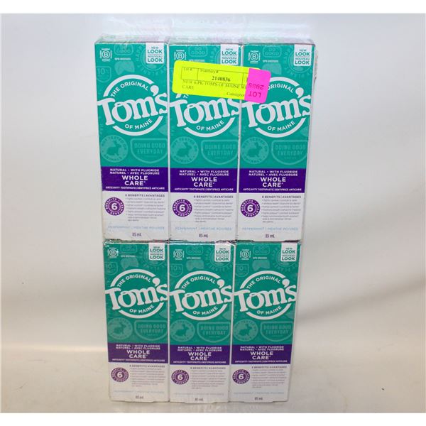 NEW 6 PK TOM'S OF MAINE WHOLE CARE