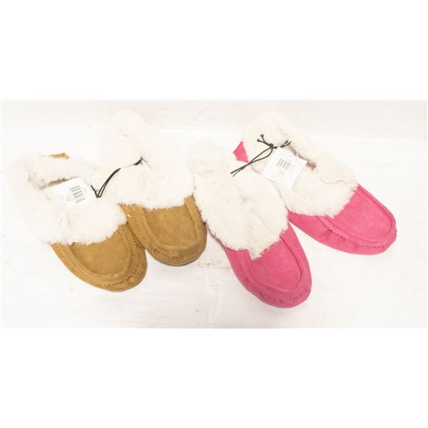 2 NEW PAIRS OF LADIES LARGE SLIPPERS