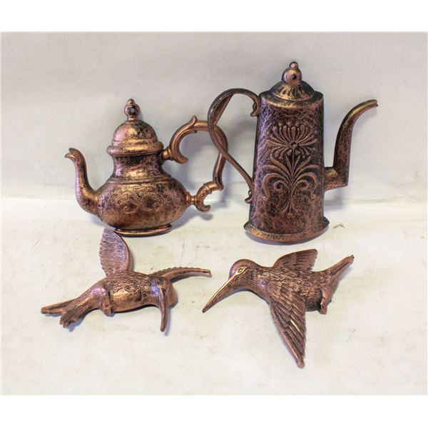 VINTAGE COPPER CRAFT WALL HANGINGS- SET OF 4