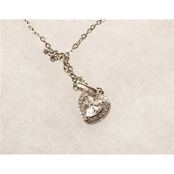 NEW MOISSANITE HEART PENDANT 925 1 CARAT